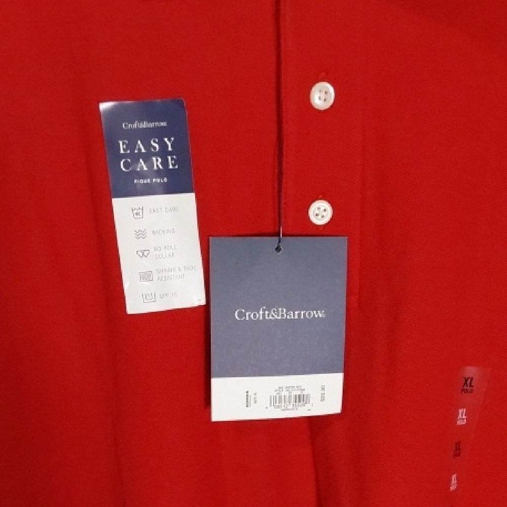 Croft & Barrow Bold Red Polo Shirt for Men - Picture 2 of 7